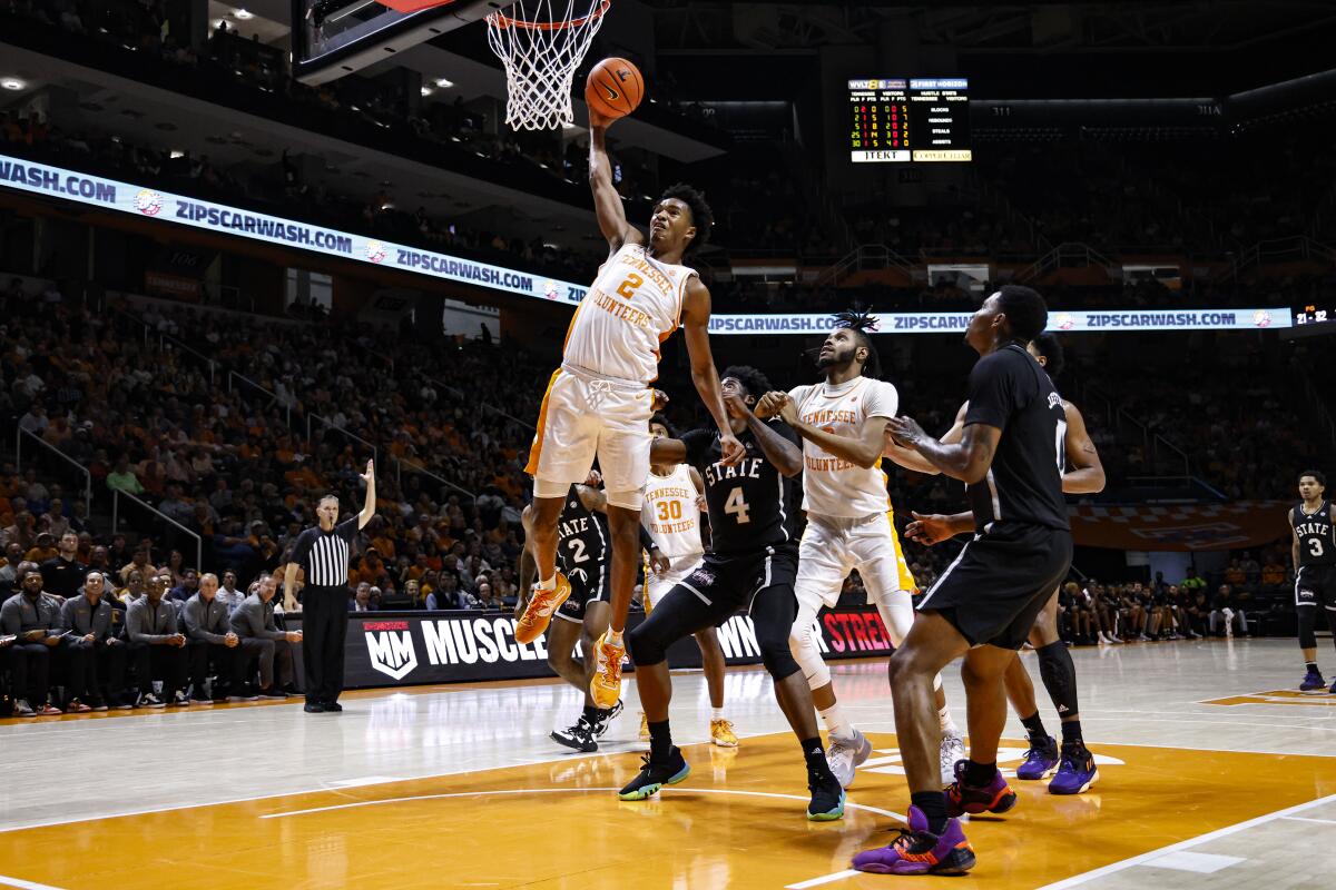 Tennessee forward Julian Phillips (2) shoots during the second half of the team's NCAA college basketball game against Mississippi State, Tuesday, Jan. 3, 2023, in Knoxville, Tenn. (AP Photo/Wade Payne)