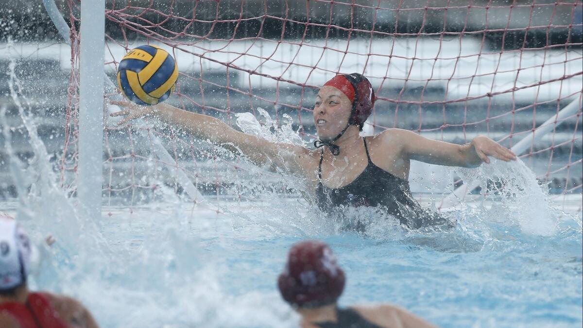 Thea Walsh, seen here on Dec. 30, 2017, and the Laguna Beach High girls' water polo team couldn't stop Santa Barbara San Marcos in the CIF Southern Section Division 1 quarterfinals on Thursday.