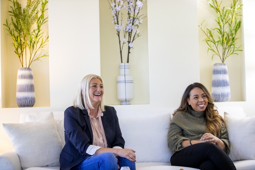 Dr. Brenda Gesell, left, and Dalila Perea, a graduate of Vanguard University and a young consultant from Santa Ana.