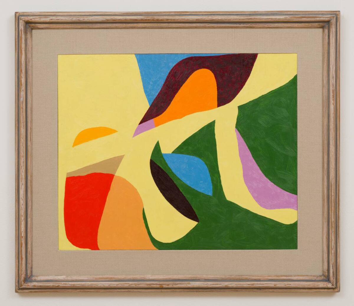 Frederick Hammersley's "Before + After," 1964, oil on chipboard panel in artist-made frame, 26 inches by 30 inches (L.A. Louver)