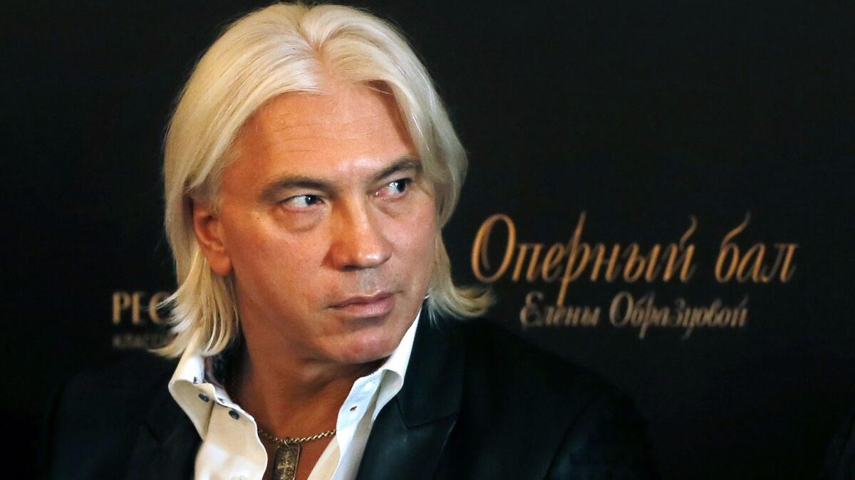 Russian baritone Dmitri Hvorostovsky attends a press conference in Moscow in 2014.