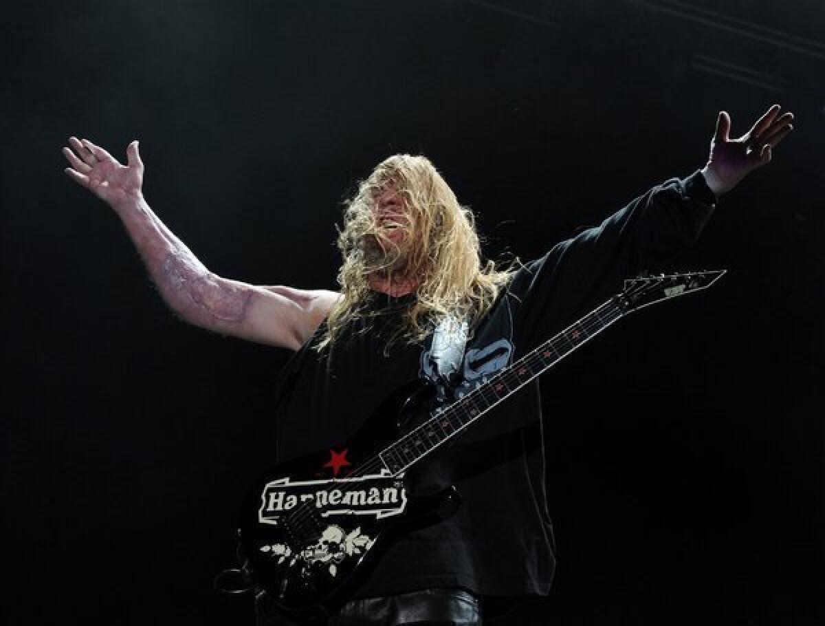 Jeff Hanneman, guitarist and co-founder of Los Angeles thrash metal band Slayer.