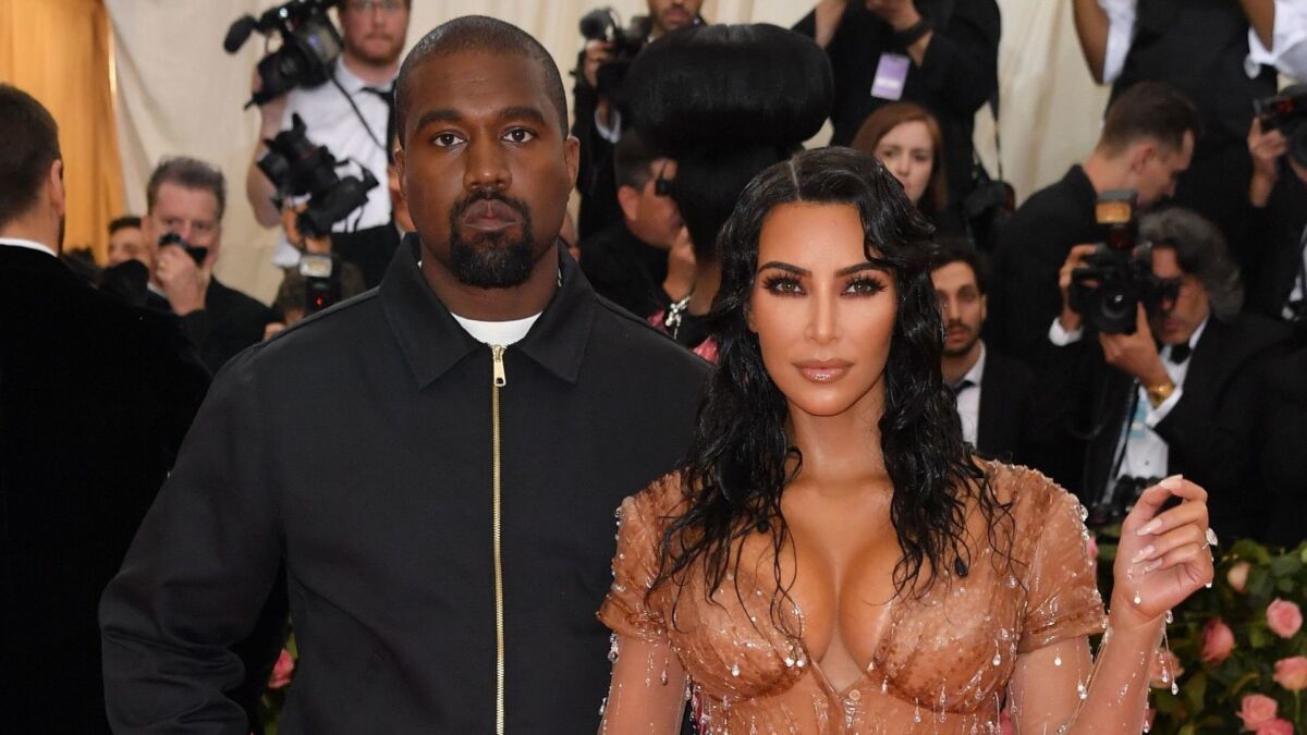 Kanye West and Kim Kardashian West arrive at the 2019 Met Gala