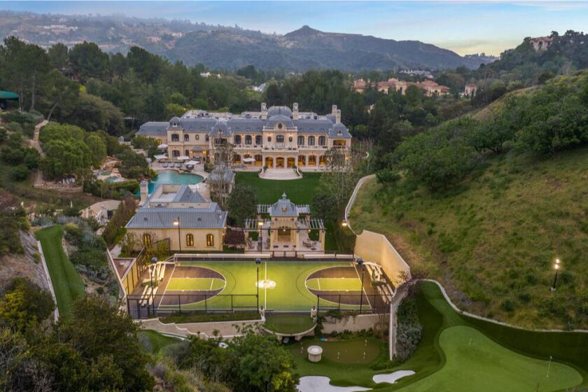 Built in 2014, the European-inspired mansion comes with 12 bedrooms, 20 bathrooms, a skate park, movie theater and grotto.