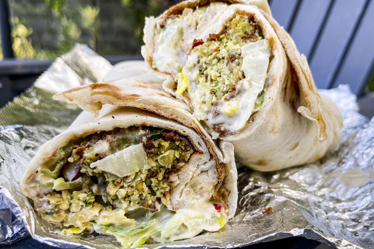 The falafel laffa wrap from Joe's Falafel.