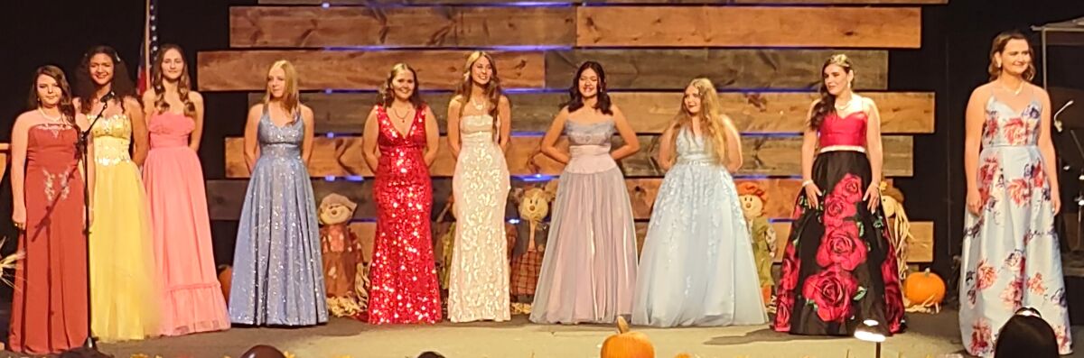 Miss Ramona and Teen Miss Ramona contestants appeared on stage in their evening gowns during the contest.