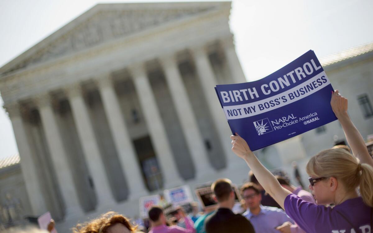 A demonstrator outside the Supreme Court in 2014 