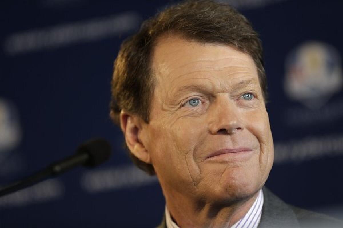 Tom Watson attends a news conference announcing his selection as U.S. Ryder Cup captain.