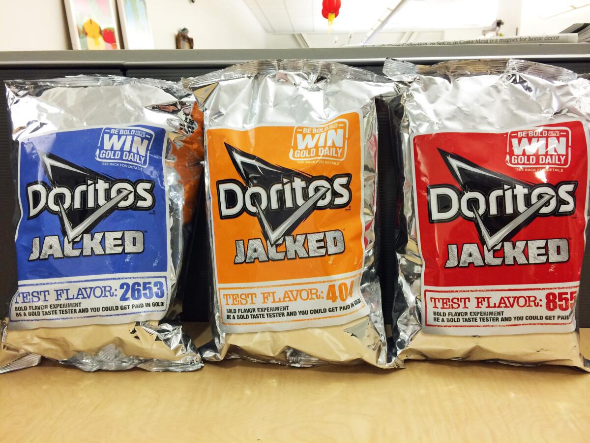 The three Doritos Jacked mystery flavors.