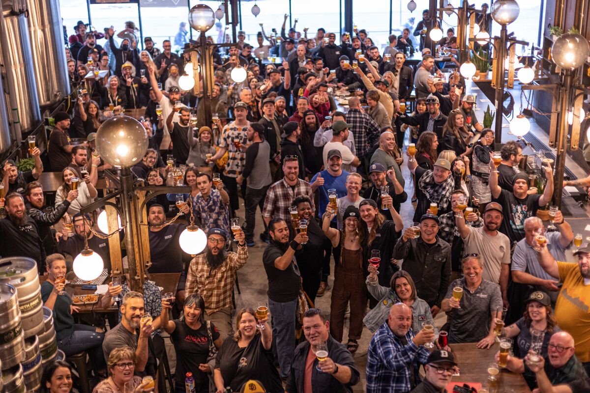 Attendees at the 2022 San Diego Beer News Awards, which were held on March 29 at North Park Beer Co.