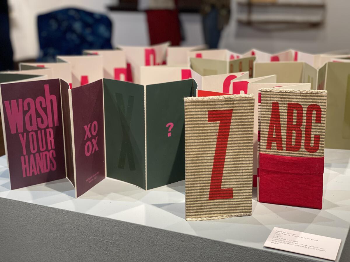Sibyl Rubottom created an artist book titled “The ABC of COVID: Z is for Zoom” for the "Marking Time" exhibit.