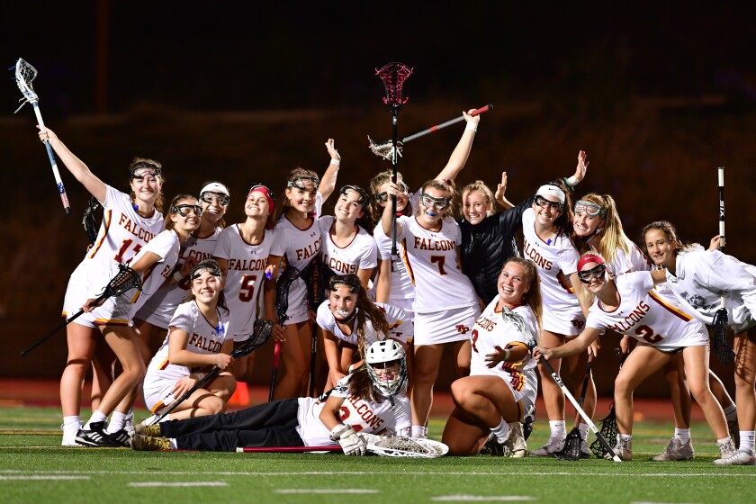 The Torrey Pines Falcons celebrate a recent win.