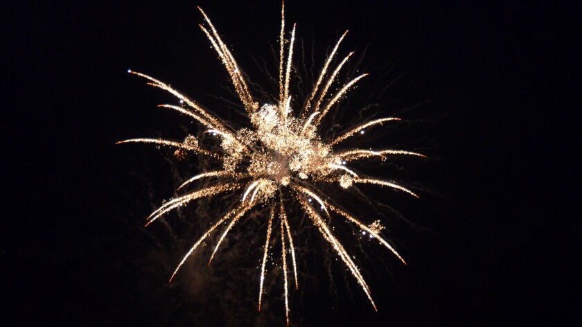 A 2016 fireworks show over Newport Dunes in Newport Beach.