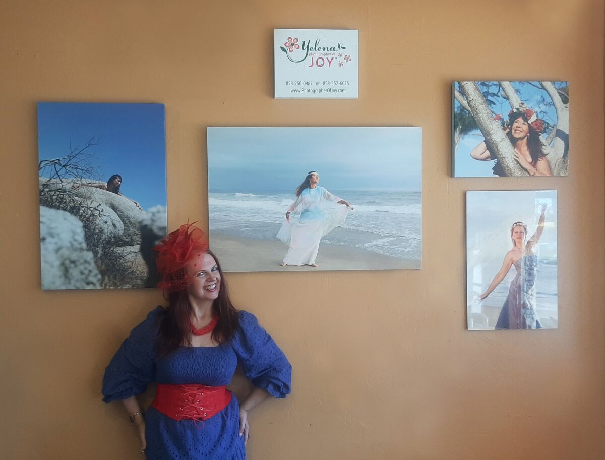 La Jolla artist Yelena Yahontova presents “Goddesses: Celebration of Women” through November at Bird Rock Coffee Roasters.