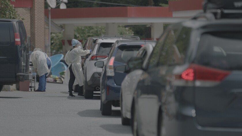 A scene from the documentary "Totally Under Control."