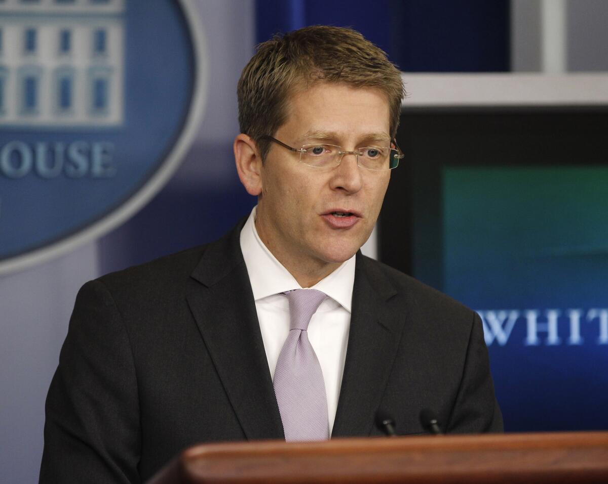 White House Press Secretary Jay Carney speaks during his daily news briefing.