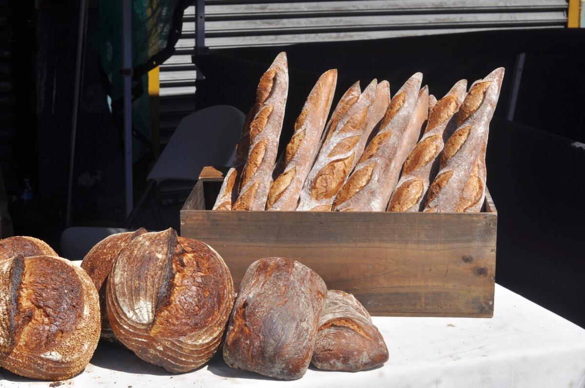 Baguettes and fresh loaves from Bub and Grandma's Bread, at Smorgasburg L.A.