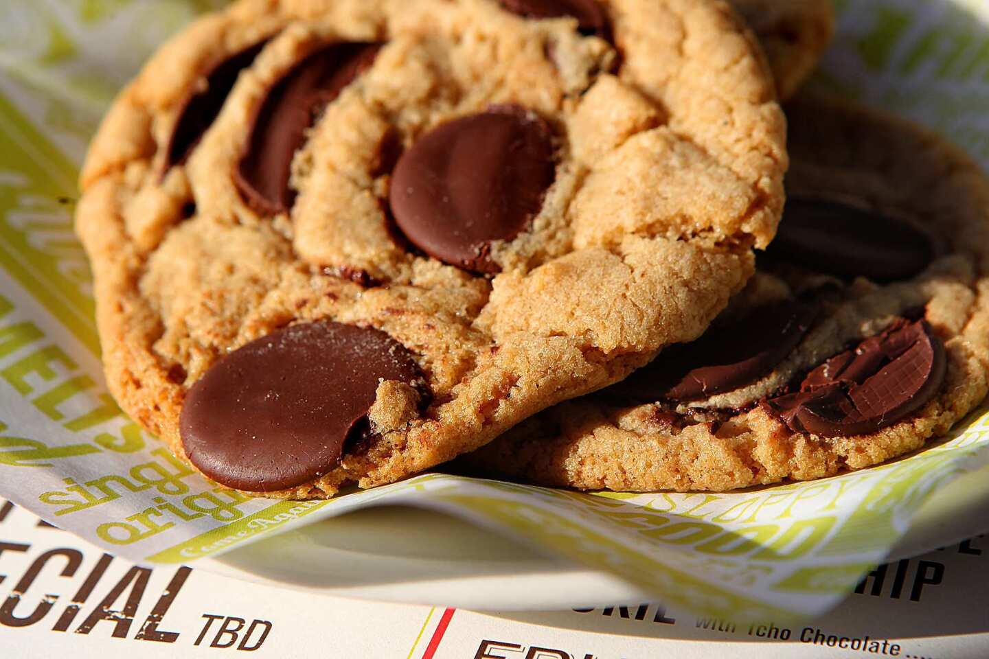 Nancy Silverton's chocolate chip cookies are made with Tcho chocolate.