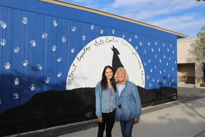 Erica Byrne and her grandmother Barbara Schulman taught class together at Sage Canyon Elementary School.
