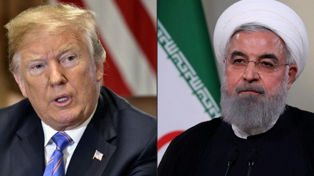 President Trump and Iranian President Hassan Rouhani.