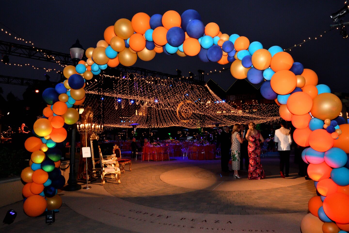Balloons beckon guests to the entrance of the dining and entertainment area of the Globe Gala on Sept. 25.