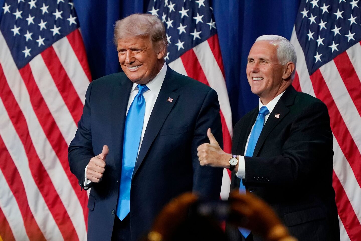 President Trump and Vice President Mike Pence on the first day of the Republican National Convention.