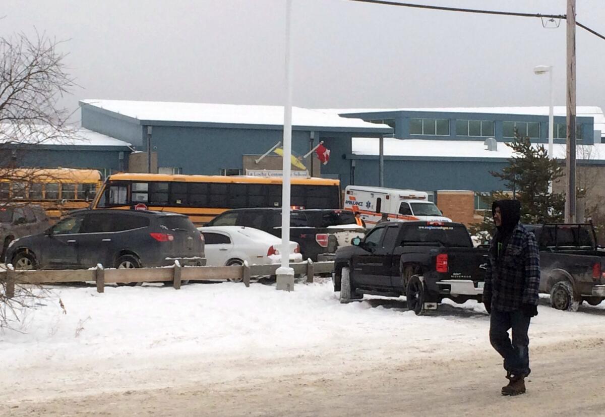 La Loche Community School in northern Saskatchewan, where a gunman opened fire Friday.