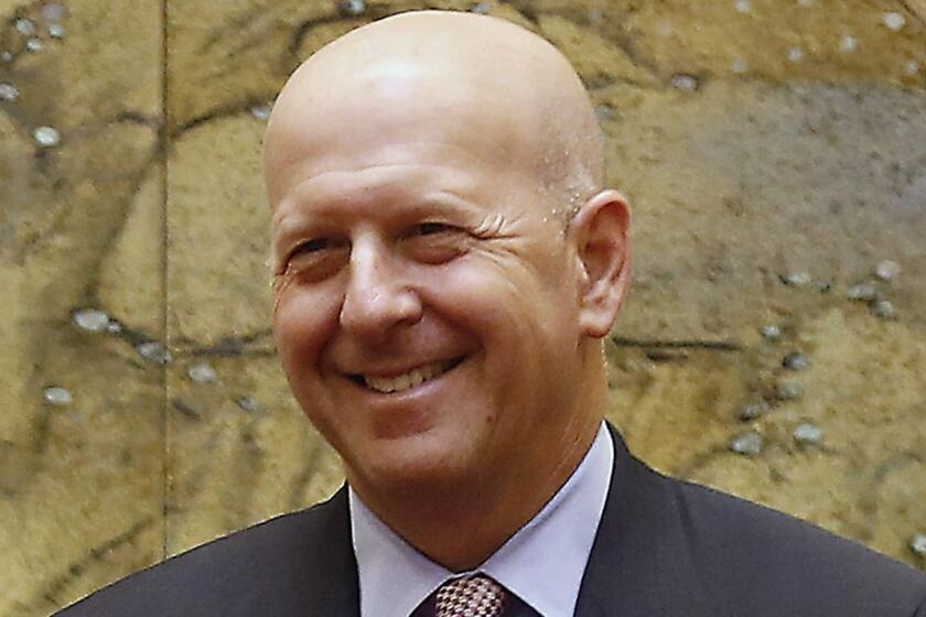 FILE - This June 21, 2018 file photo shows chief operating officer of Goldman Sachs David Solomon in Beijing. Goldman Sachs announced Tuesday, July 17, Lloyd Blankfein will retire as CEO and chairman on Sept. 30, and be replaced by Solomon. (AP Photo/Andy Wong, Pool)