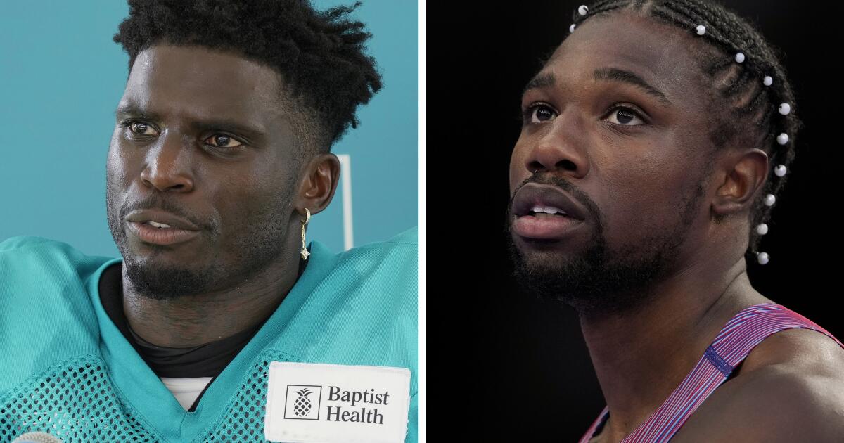 Tyreek Hill, the NFL’s fastest player, challenges Noah Lyles, the world’s fastest man, to a race