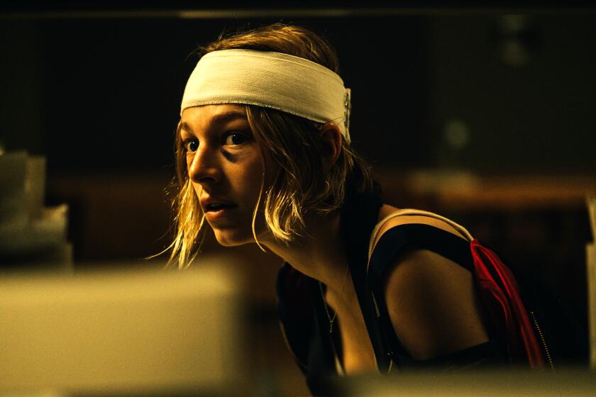 Hunter Schafer wears a head bandage as Gretchen in "Cuckoo" (2024)