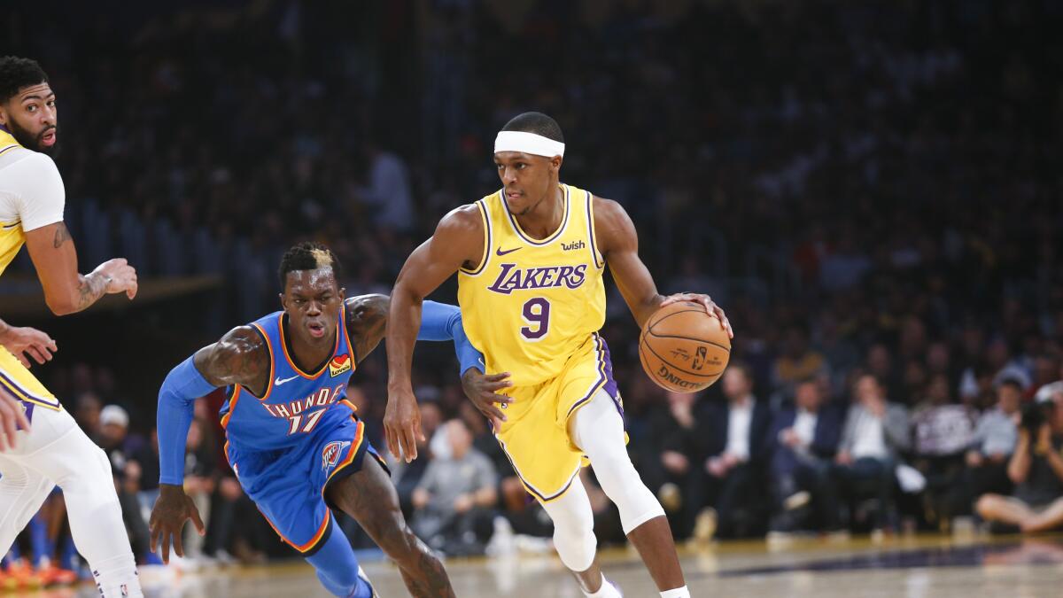 Rajon Rondo sets emotional tone for Lakers in NBA title win - Los Angeles  Times
