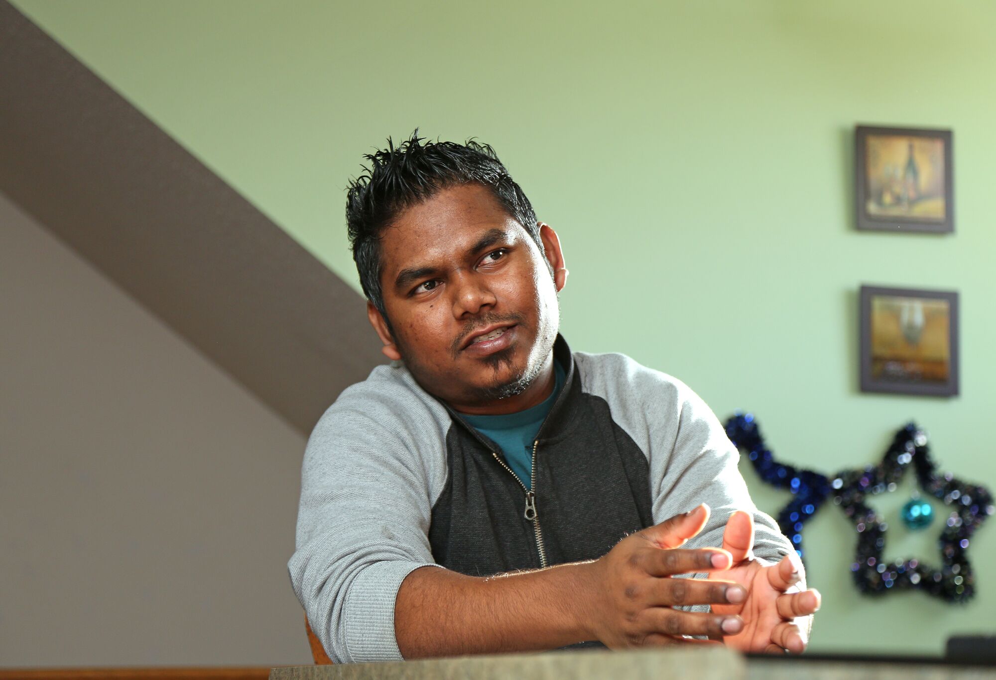 Sujeet Urwan, 31, is an electrician at the Smithfield pork factory in Sioux Falls.