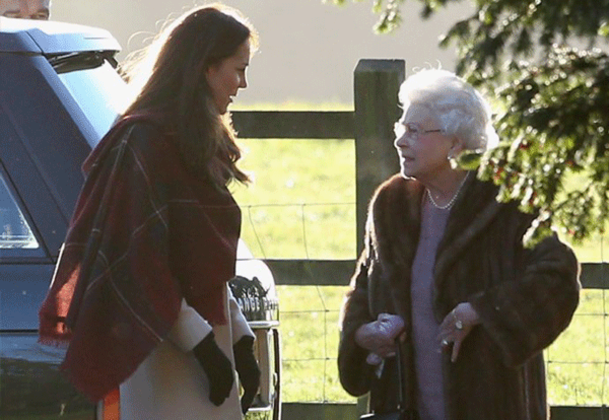 Queen Elizabeth II and Catherine, Duchess of Cambridge, arrive at church on Christmas Day in King's Lynn, England. Both Kate and the queen made the list of America's most admired women.
