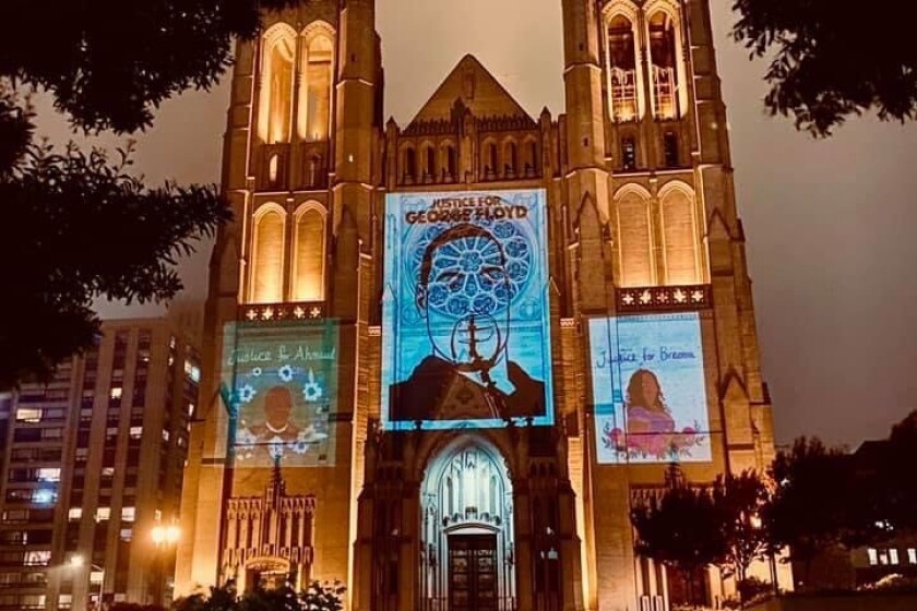 Despite complications and curfews, San Francisco’s Grace Cathedral uses art to commemorate George Floyd