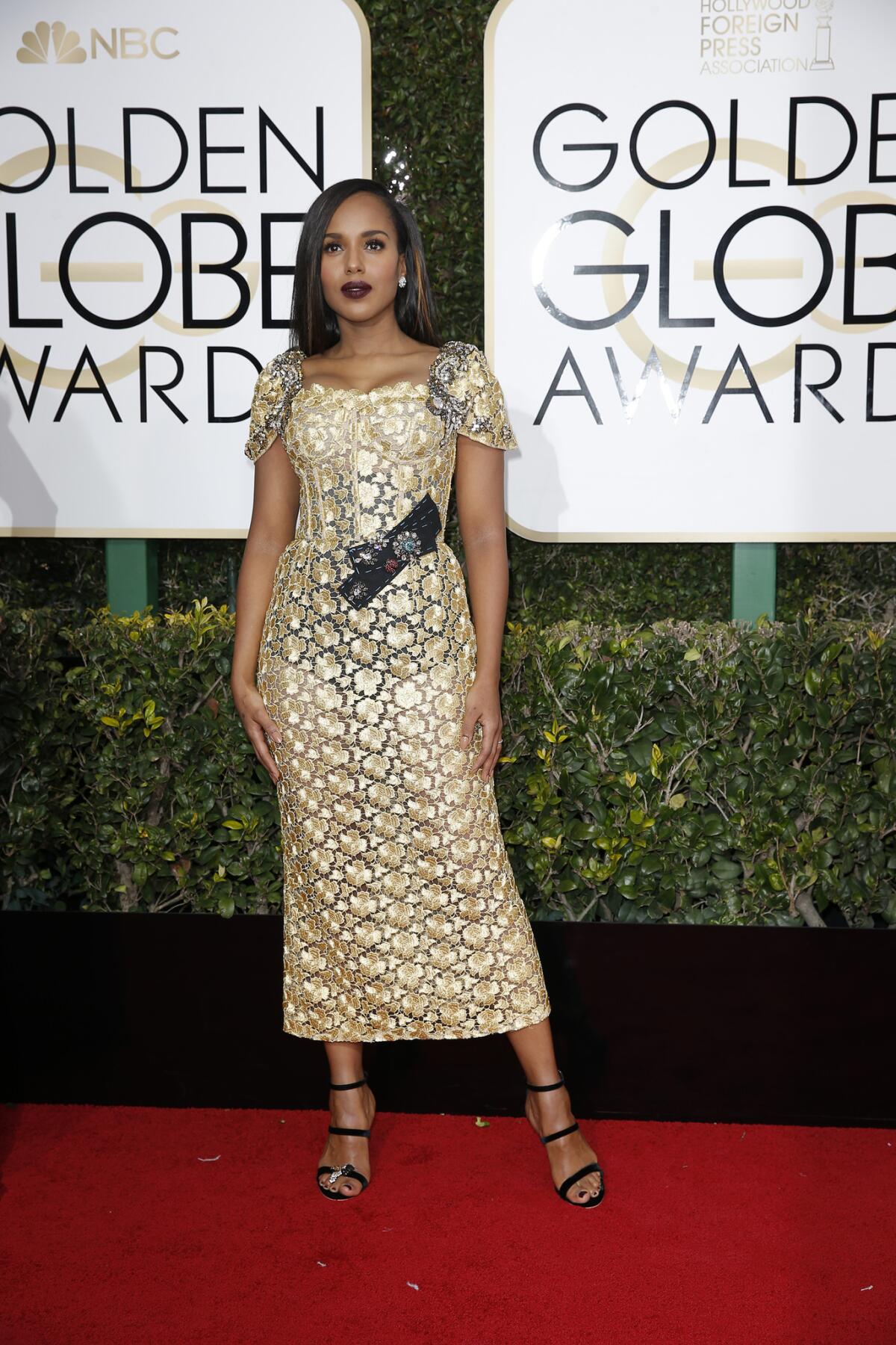 Kerry Washington at the 2017 Golden Globe Awards.