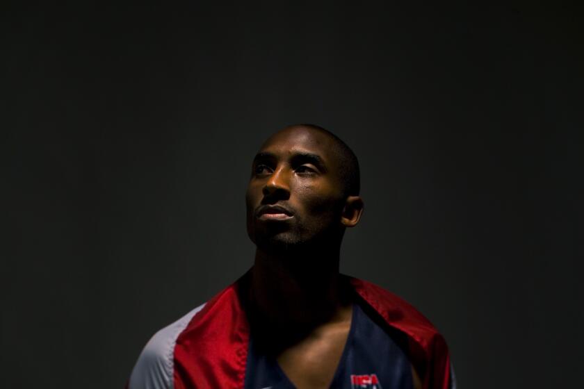 Clendenin, Jay ?? ? LAS VEGAS, NV ? JULY 23, 2008? Los Angeles Lakers star Kobe Bryant is photographed after the U.S.A. men's basketball team practice, July 23, 2008. Bryant will be a member of the Olympic team for this first time this summer in Beijing.
