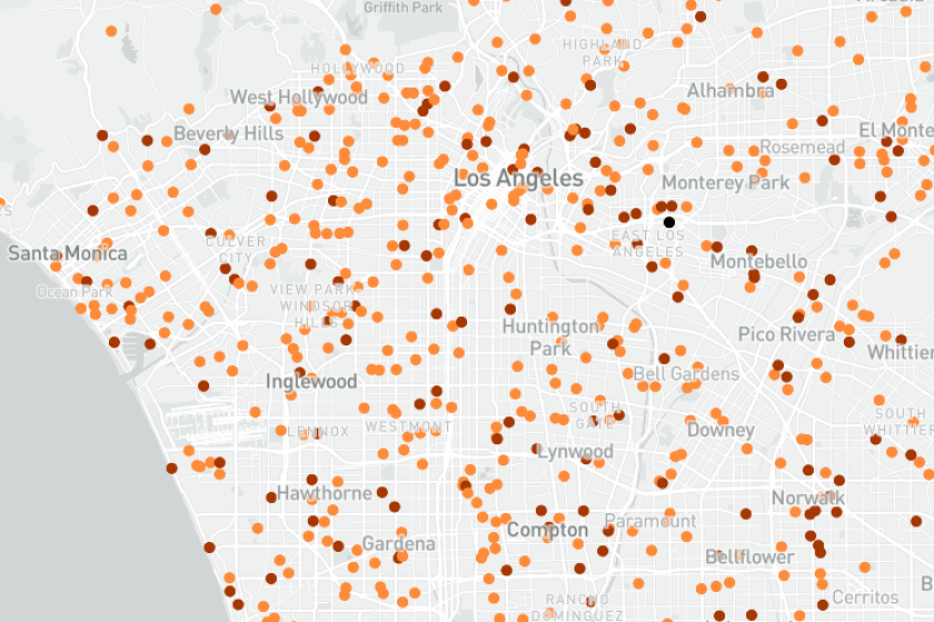 The map shows some of the many vote center locations open for the March 3, 2020, primary.