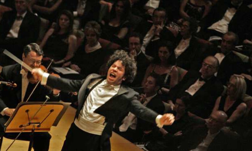 Gustavo Dudamel conducts the Los Angeles Philharmonic at Walt Disney Concert Hall on Oct. 8, 2009.