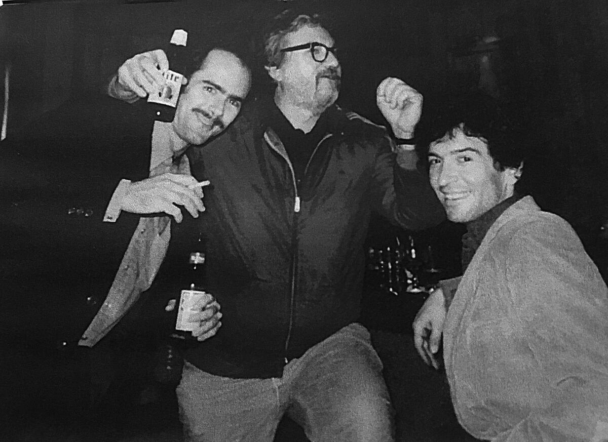 Fred Voss, Gerald Locklin and Rafael "Ray" Zepeda at the Reno Room in Long Beach, 1980s. 