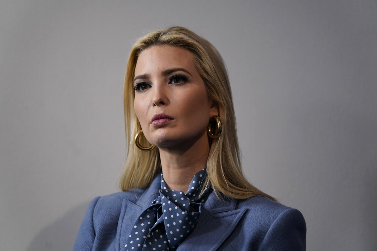 Ivanka Trump at a coronavirus task force briefing at the White House. 