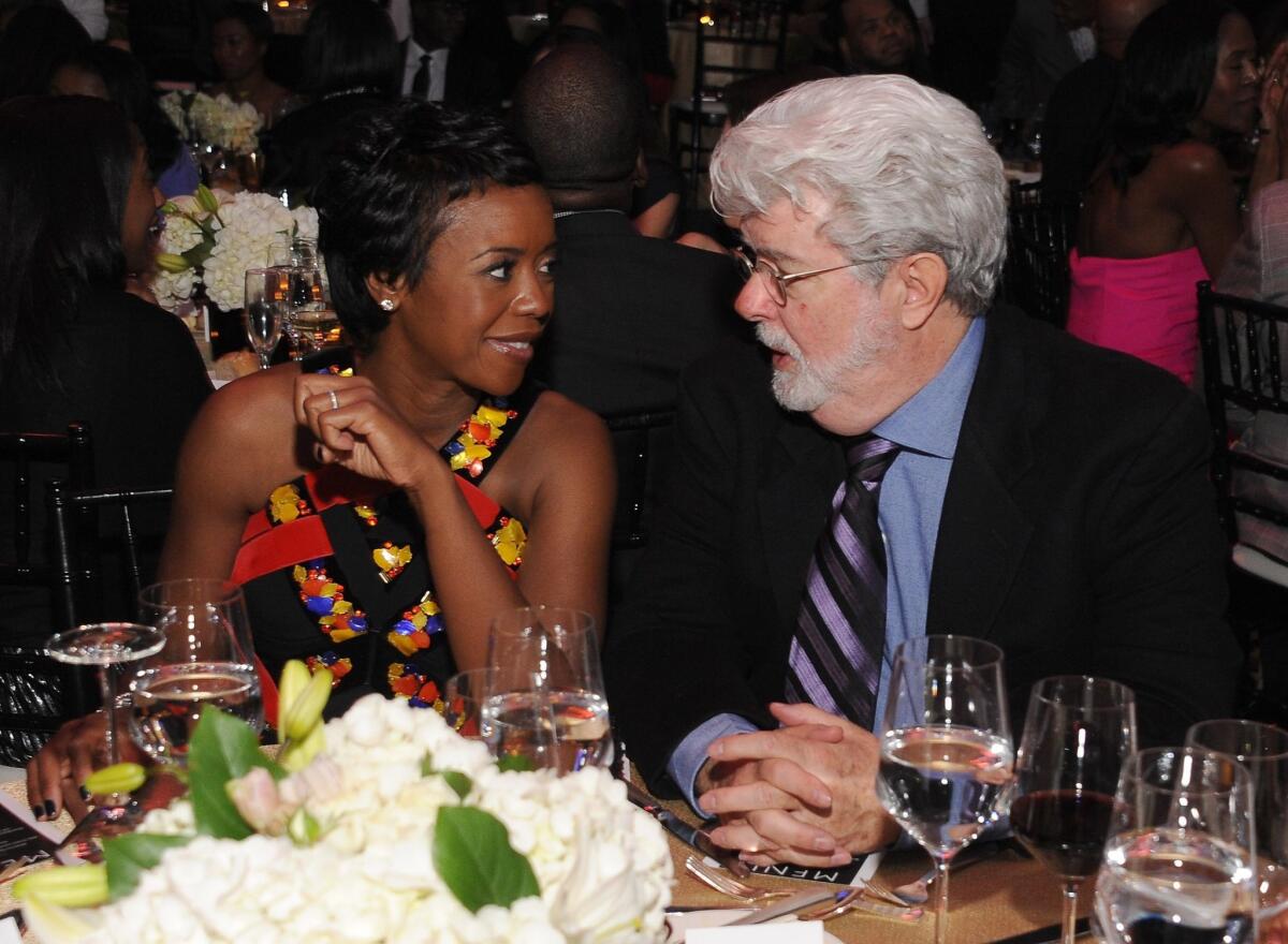 George Lucas and wife Mellody Hobson at the 2014 Ebony Power 100 List event at Avalon on Nov. 19 in Hollywood.
