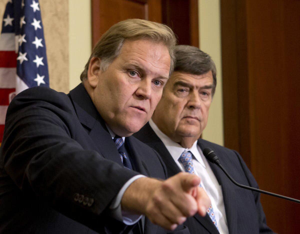 The House has passed a controversial cybersecurity bill co-sponsored by Rep. Mike Rogers, left, and Rep. C.A. "Dutch" Ruppersberger.