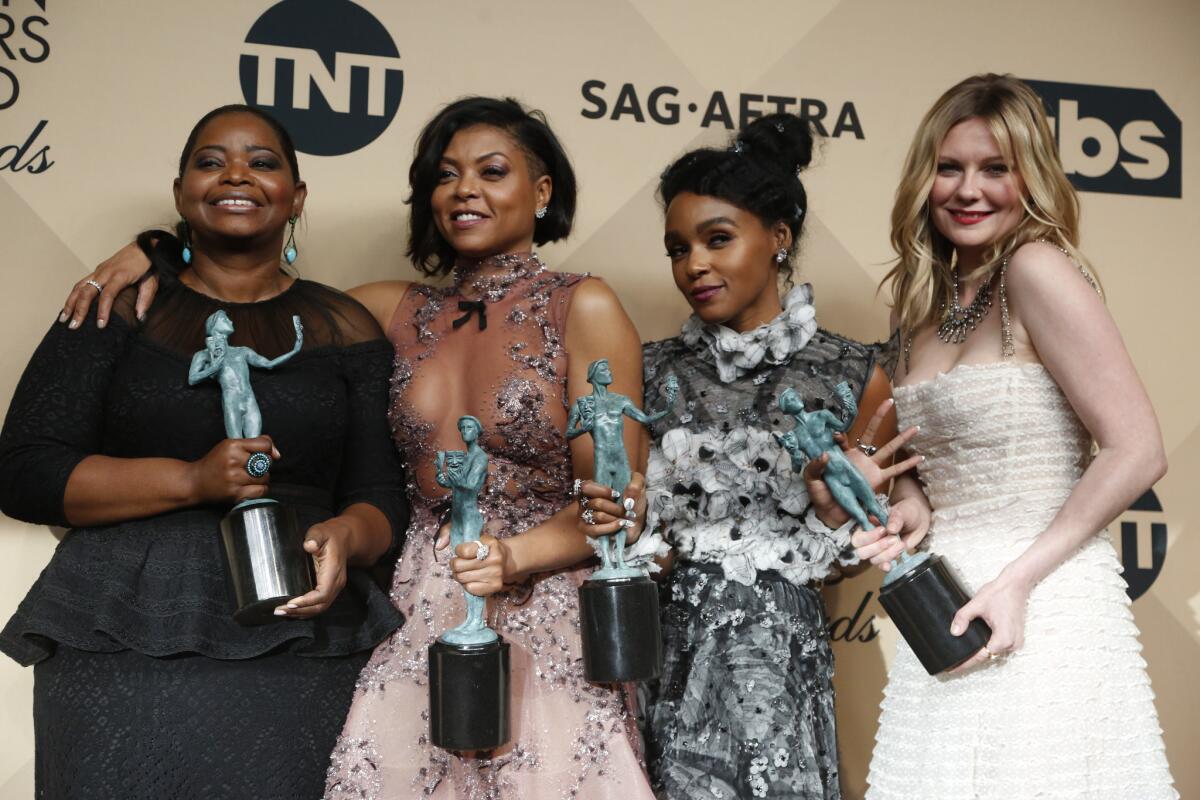 Octavia Spencer, Taraji P. Henson, Janelle Monae and Kirsten Dunst of "Hidden Figures."