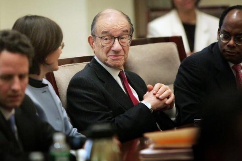 Alan Greenspan has something in common with a controversial French novelist.