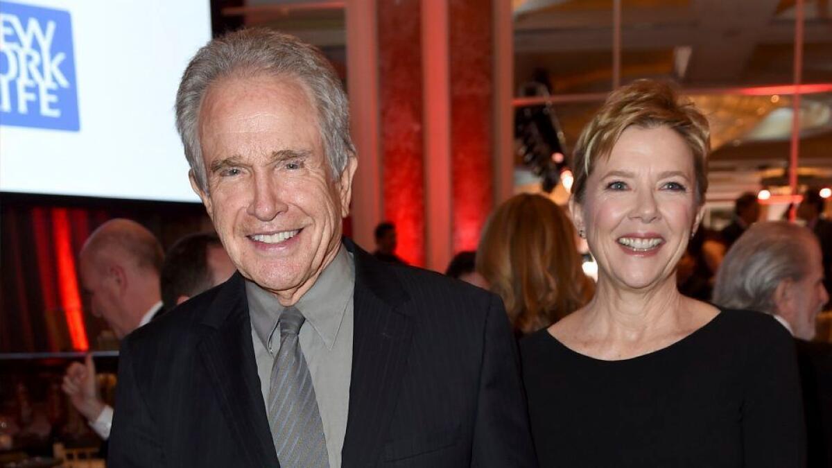 Warren Beatty, left, and Annette Bening attend the 16th annual AARP Movies for Grownups Awards at the Beverly Wilshire Hotel in Beverly Hills on Feb. 6.