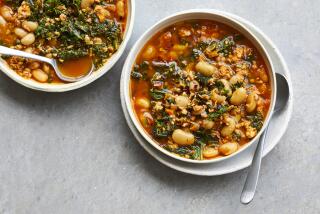 Lemony white bean soup with turkey and greens