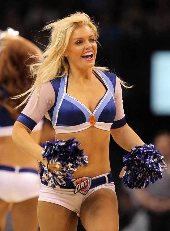 An Oklahoma City Thunder cheerleader