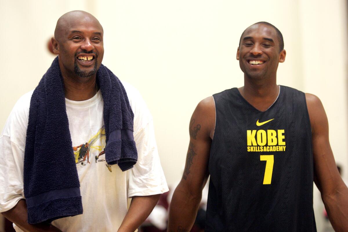 Kobe Bryant with his father, Joe "Jellybean" Bryant at Loyola Marymount on July 5, 2007. 