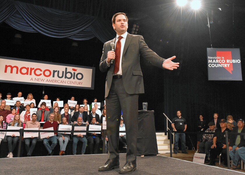 Florida Sen. Marco Rubio in Las Vegas during his presidential campaign.