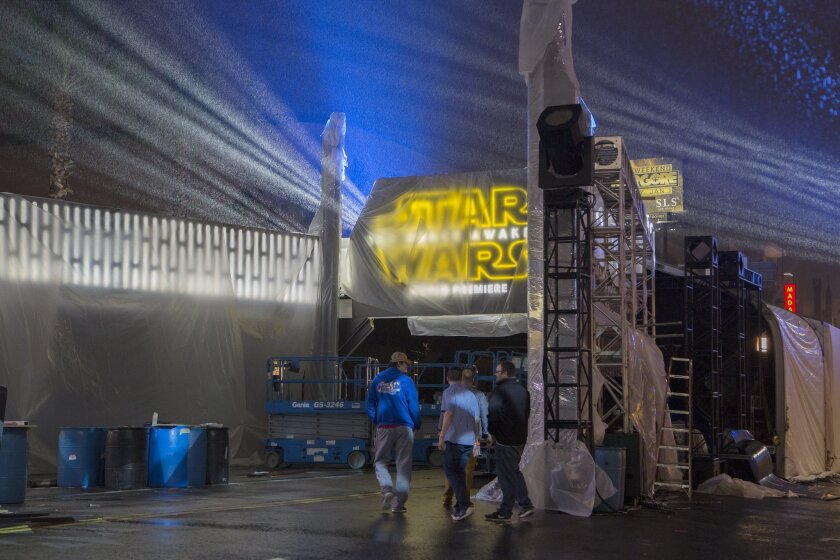 Hollywood prepares for the premiere of "Star Wars: The Force Awakens."